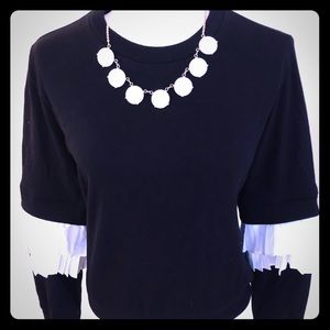 Nordstrom English Factory Black Sweater w/ Ruffles